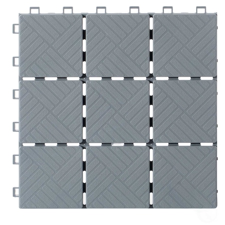 Gardenised Gray Interlocking Garden Path Tiles Outdoor Flooring Decorative Floor Grass Paver, PK 5 QI004107.5